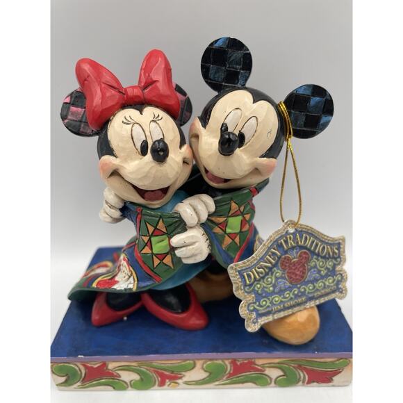 Jim Shore Minnie & Mickey Mouse Warm Wishes 4057937 Disney Traditions Enesco - Picture 2 of 10